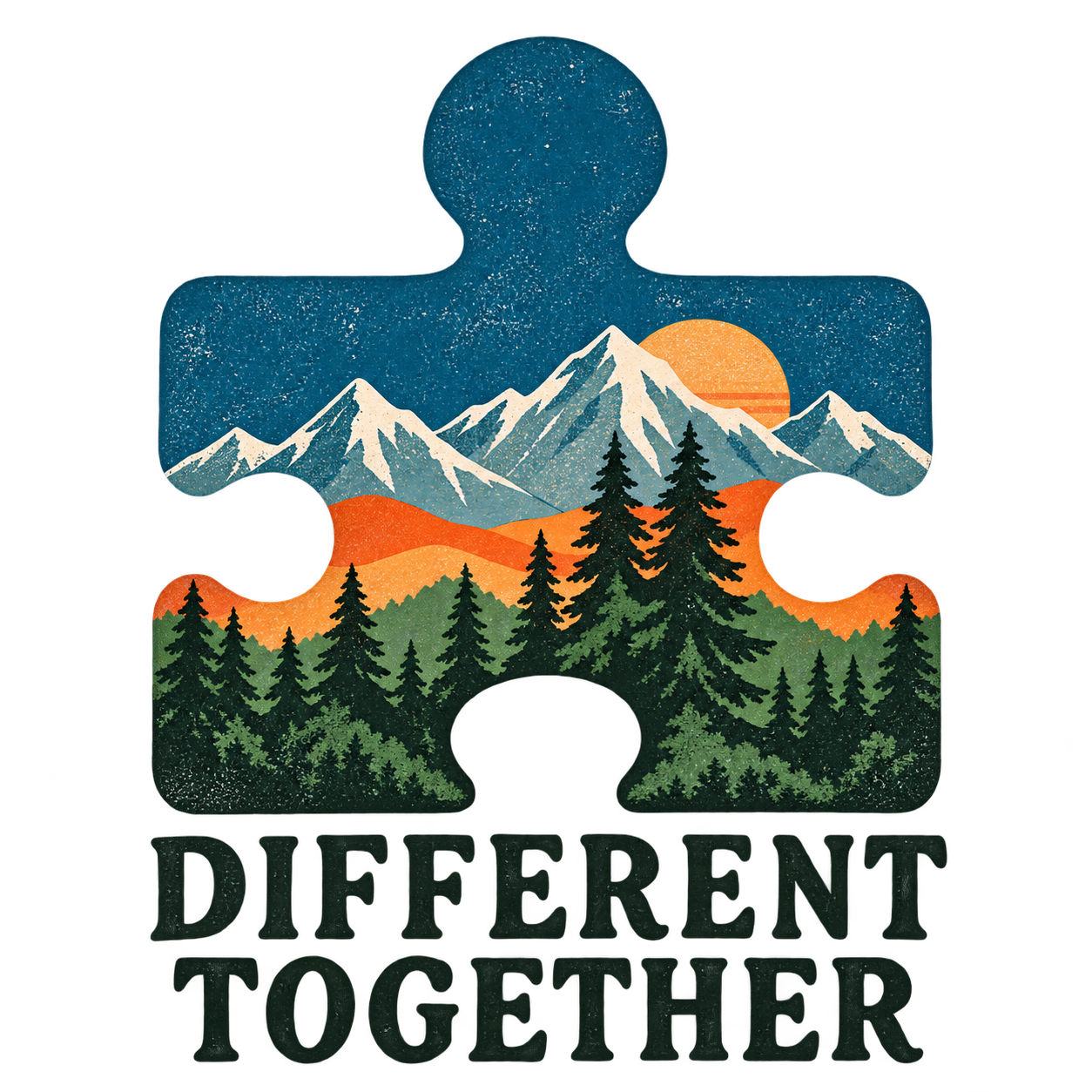 Different Together mountain shirt artwork